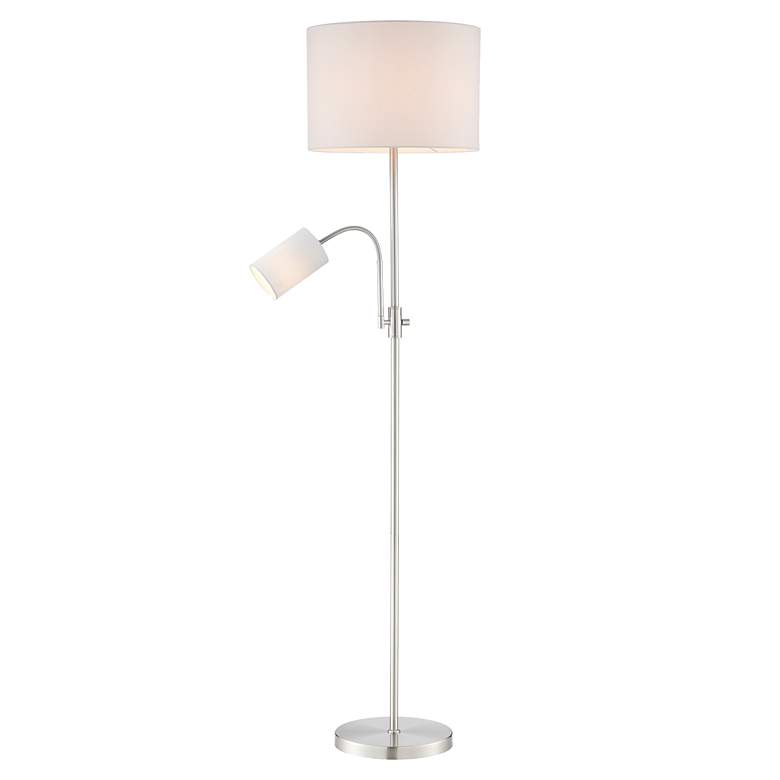 Image 1 Lite Source Tayvon Nickel Modern Floor Lamp with Reading Light