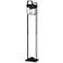 Lite Source Tellason Matte Black Art Glass Floor Lamp