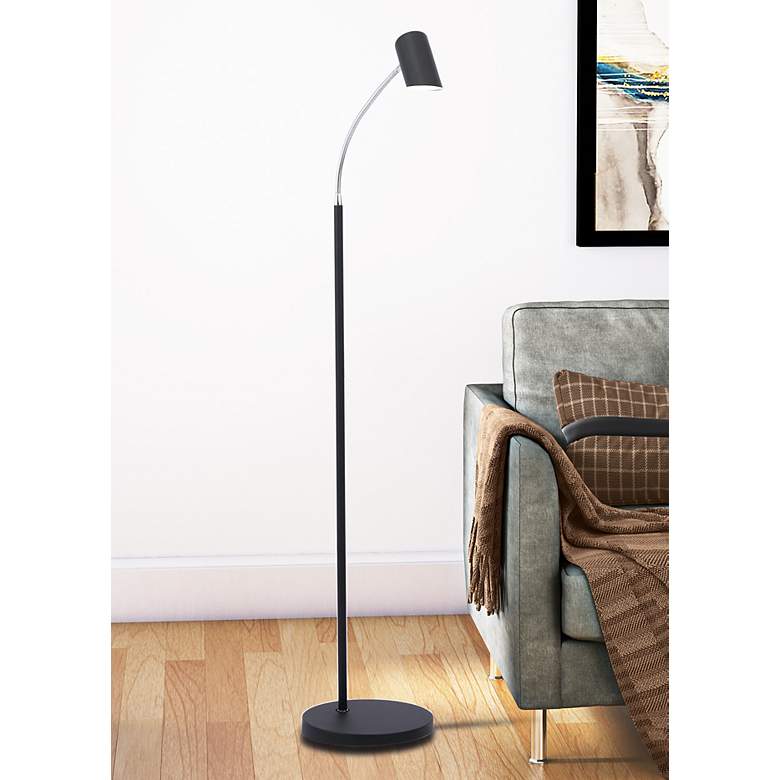 Image 1 Lite Source Thea 51 1/4" High Black Finish Modern Floor Lamp