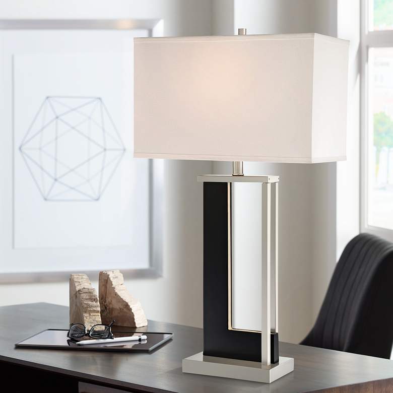 Image 1 Lite Source Theoris 31" Dark Walnut LED Night Light Table Lamp