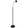 2_Lite Source Tiara 51" Black and Brass Modern LED Gooseneck Floor Lamp