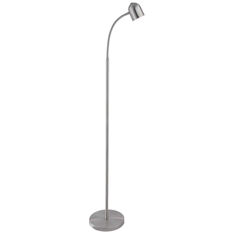 Image 2 Lite Source Tiara 51" Brushed Nickel Modern LED Gooseneck Floor Lamp