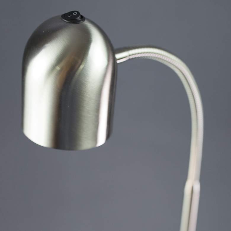 Image 3 Lite Source Tiara 51" Brushed Nickel Modern LED Gooseneck Floor Lamp more views