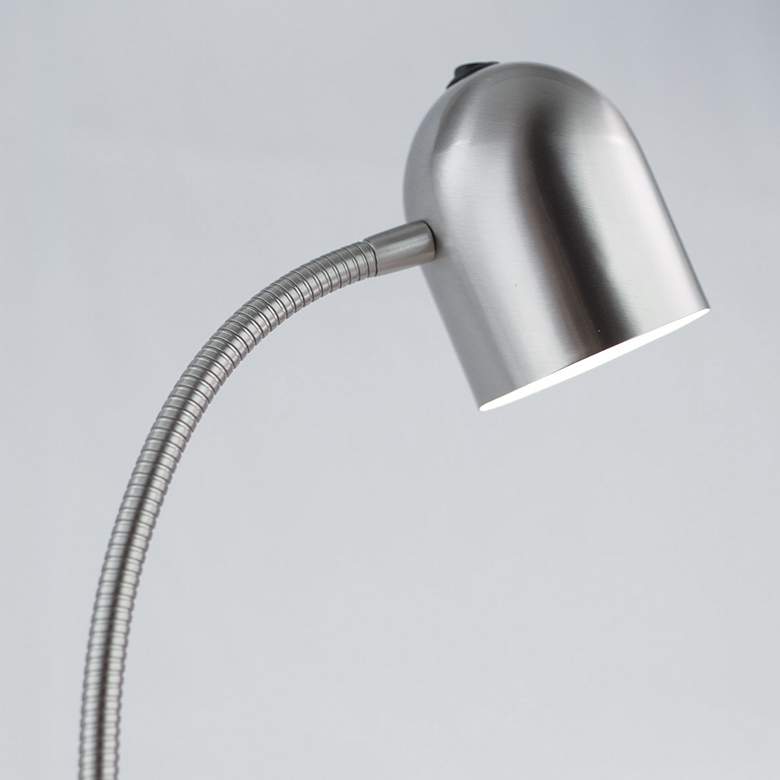 Image 4 Lite Source Tiara 51" Brushed Nickel Modern LED Gooseneck Floor Lamp more views