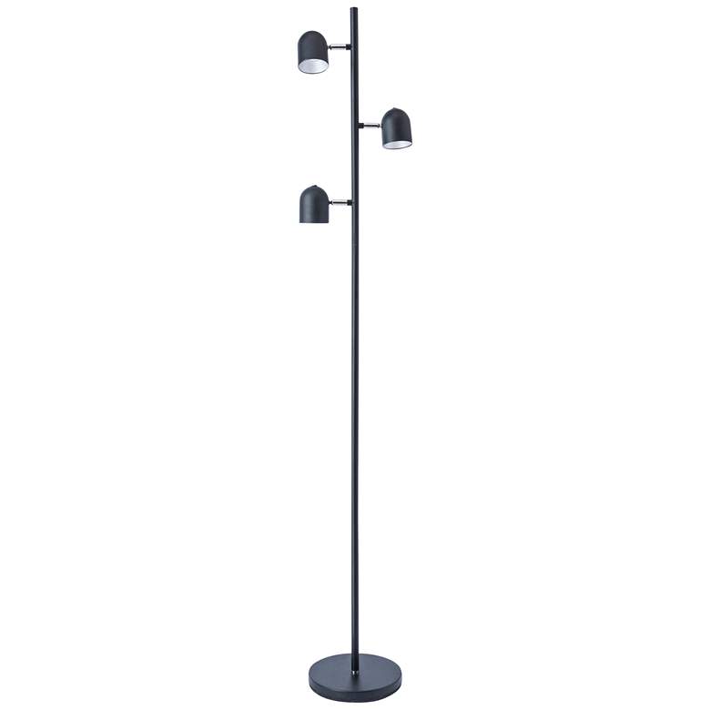 Image 1 Lite Source Tiara 63 1/4 inch Black Finish LED 3-Light Tree Floor Lamp