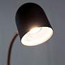 Lite Source Tiara Black and Brass Modern LED Gooseneck Floor Lamp