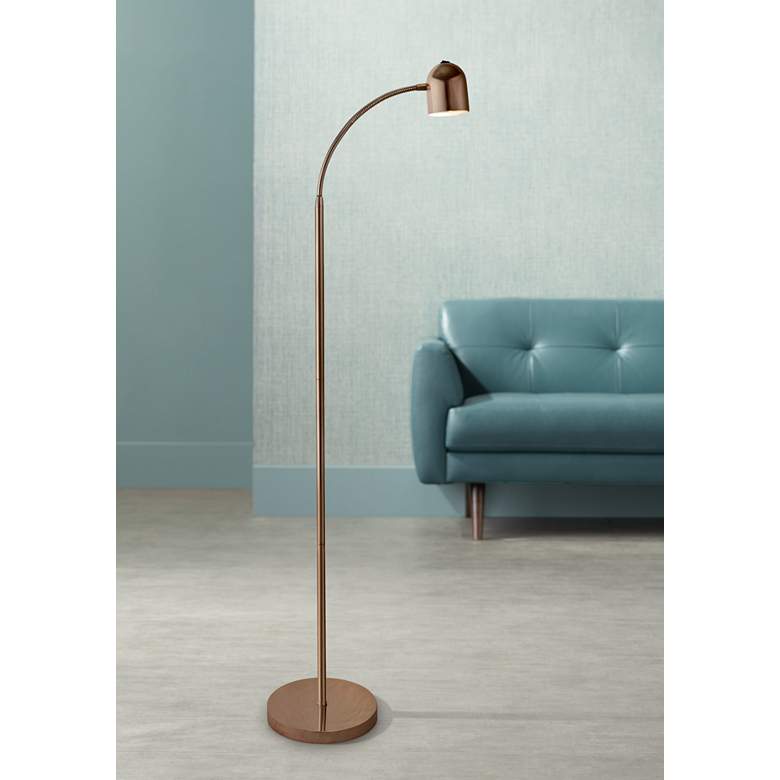Lite Source Tiara French Gold Modern LED Gooseneck Floor Lamp