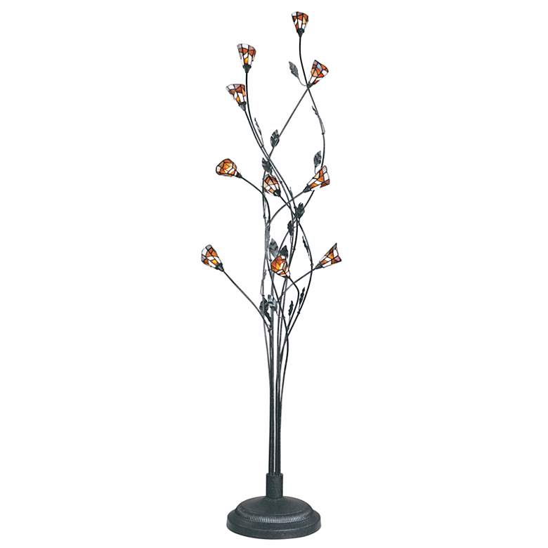Image 1 Lite Source Tiffany Style Vine and Leaf Torchiere Floor Lamp