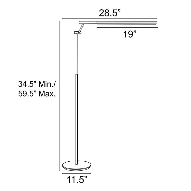 Image 6 Lite Source Tilla Black Metal Adjustable Floor Lamp with LED Touch Control more views