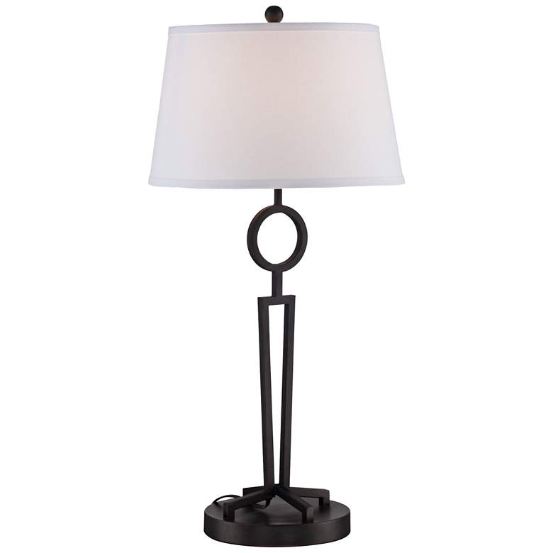 Image 1 Lite Source Tiona Dark Bronze Openwork Keyhole Table Lamp