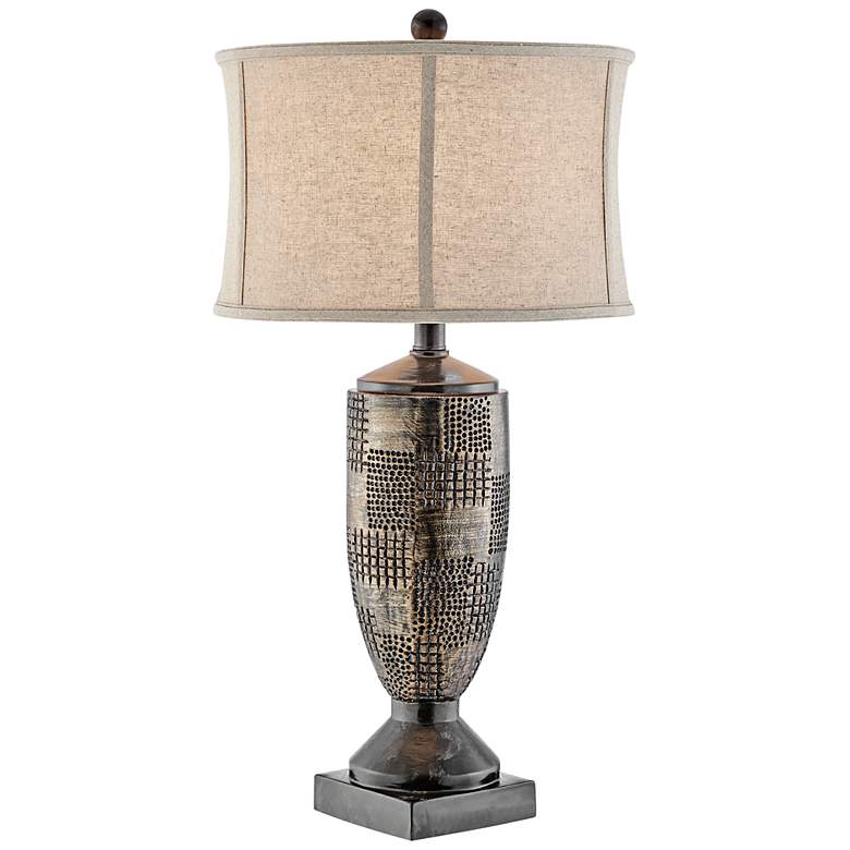 Image 2 Lite Source Tomas 31" High Silver Bronze Textured Table Lamp