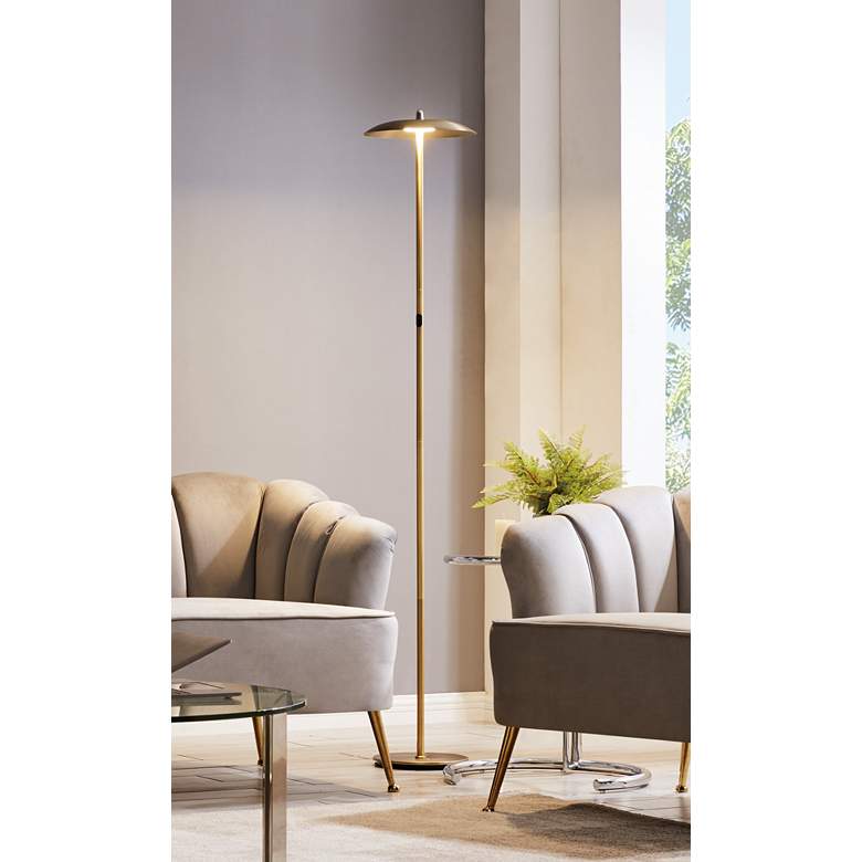 Image 1 Lite Source Torin Antique Brass LED Floor Lamp