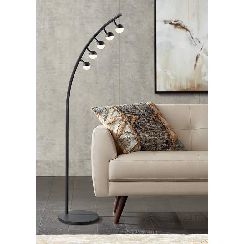 Image 1 Lite Source Torshon Matte Black 5-Light LED Floor Lamp