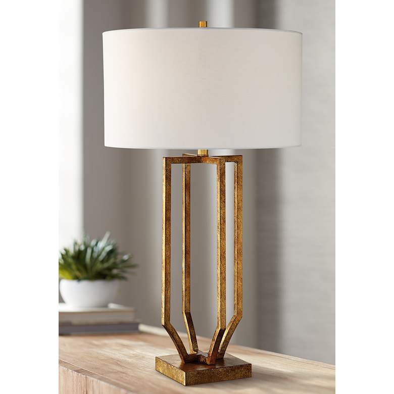 Image 1 Lite Source Tucsonian Rust Gold Metal Table Lamp