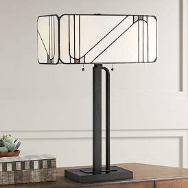 Image1 of Lite Source Tulani Antique Black Tiffany-Style Glass Table Lamp