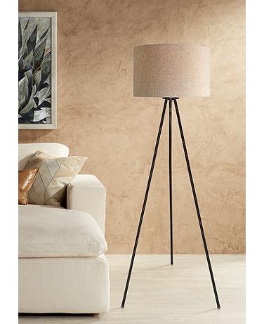 Lite Source Tullio 59 1/2" High Modern Dark Bronze Tripod Floor Lamp