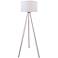 Lite Source Tullio 59 1/2" Polished Steel Modern Tripod Floor Lamp