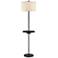 Lite Source Tungsten 62" Tray Table Floor Lamp with Outlet and USB