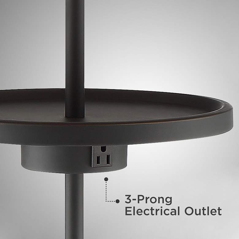 Image 4 Lite Source Tungsten 62" Tray Table Floor Lamp with Outlet and USB more views