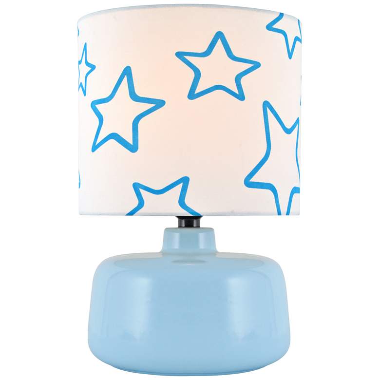 Image 1 Lite Source Twinkle Light Blue Ceramic Accent Table Lamp