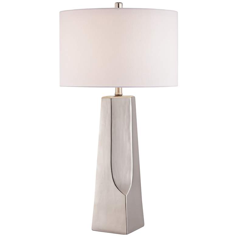 Image 1 Lite Source Tyrell Silver Ceramic Table Lamp