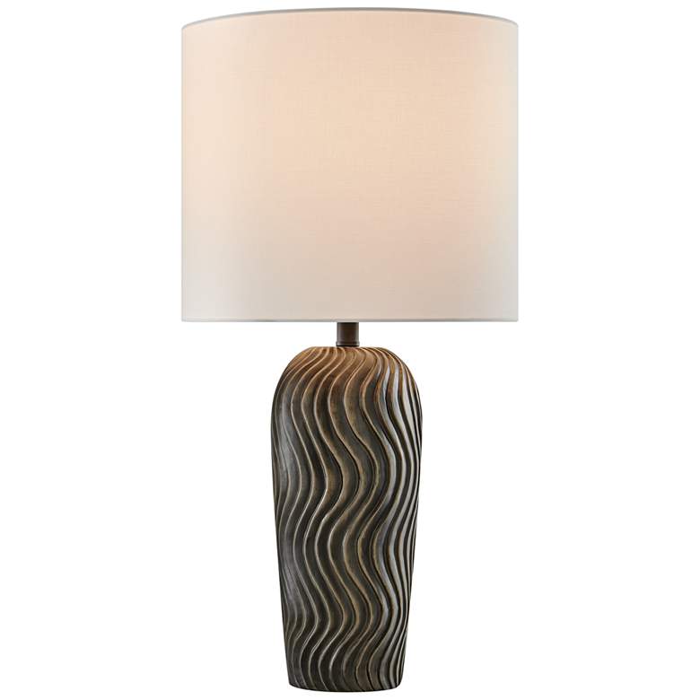 Image 2 Lite Source Tyrion 29" Black Concrete LED Outdoor Table Lamp