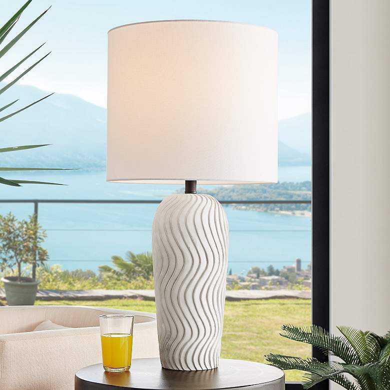 Image 1 Lite Source Tyrion 29" Natural Concrete LED Outdoor Table Lamp