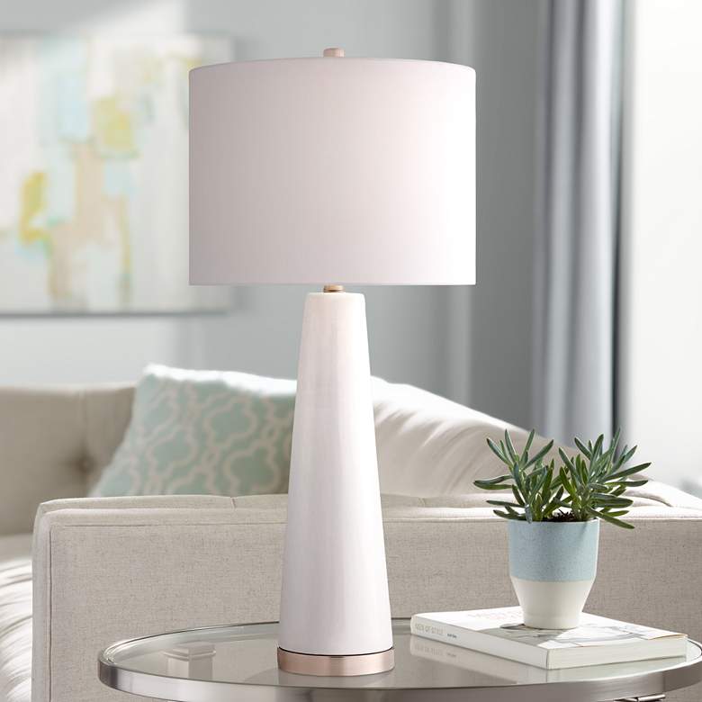 Image 1 Lite Source Tyrone White Ceramic Table Lamp