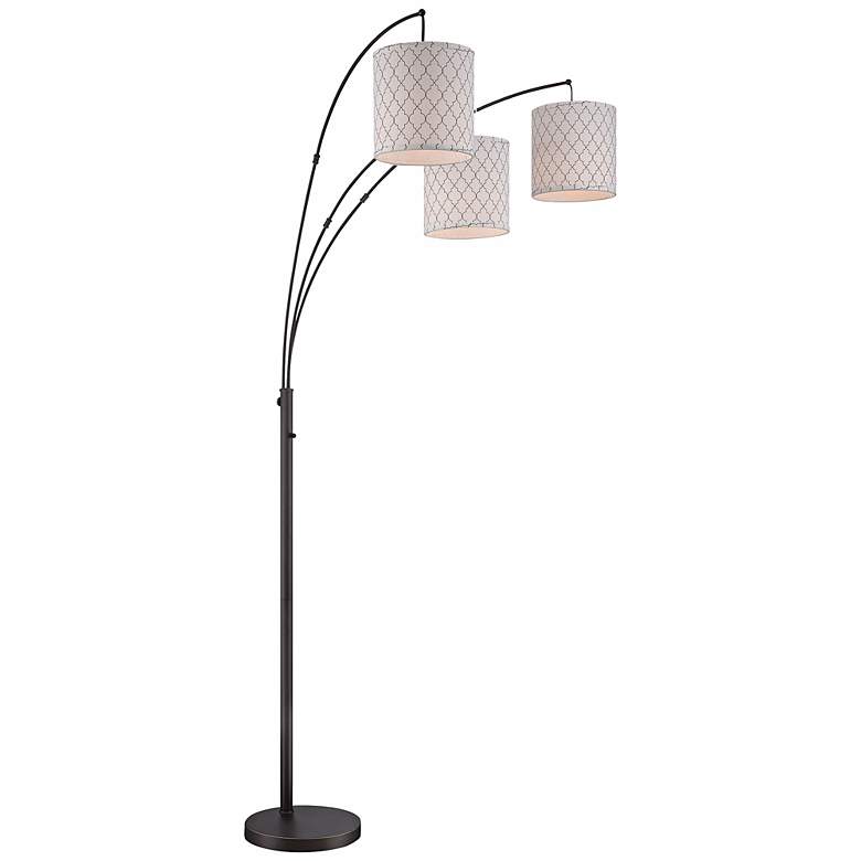 Image 1 Lite Source Vasanti 85" 3-Light Dark Bronze Arc Floor Lamp