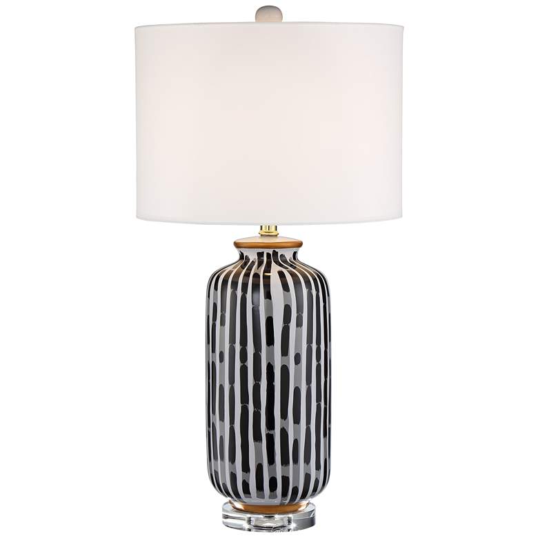 Image 1 Lite Source Vonte White and Black Ceramic Table Lamp