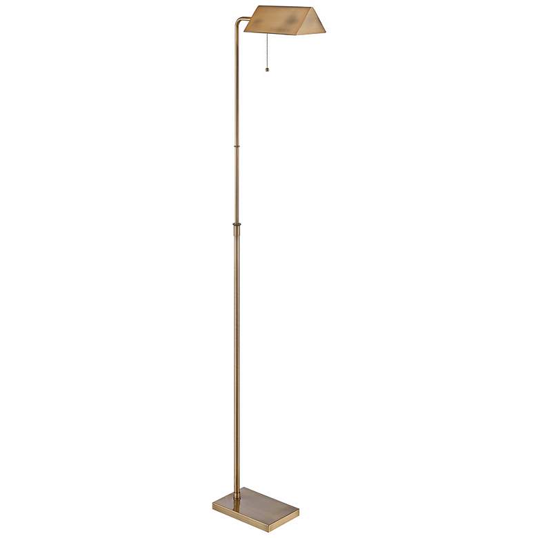 Image 2 Lite Source Wayland Adjustable Height Brushed Brass Floor Lamp