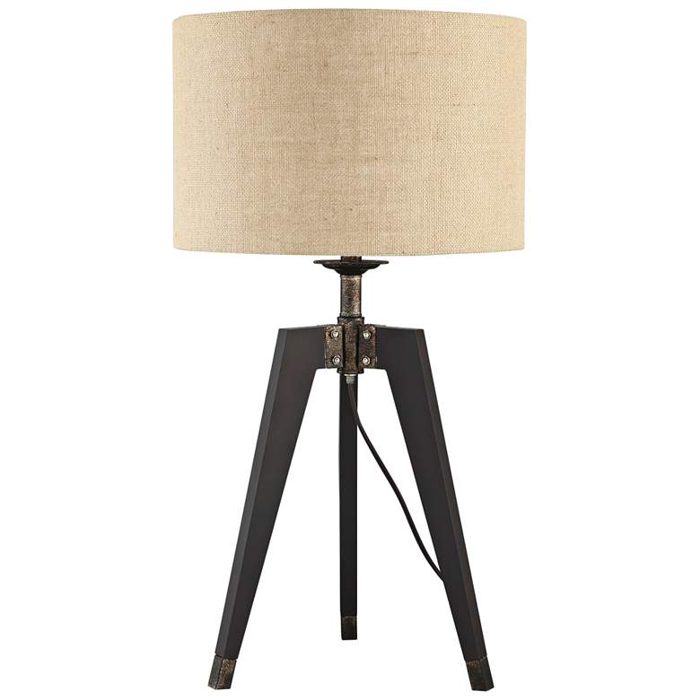 Image 1 Lite Source Wellor Black Metal Tripod Table Lamp
