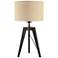 Lite Source Wellor Black Metal Tripod Table Lamp