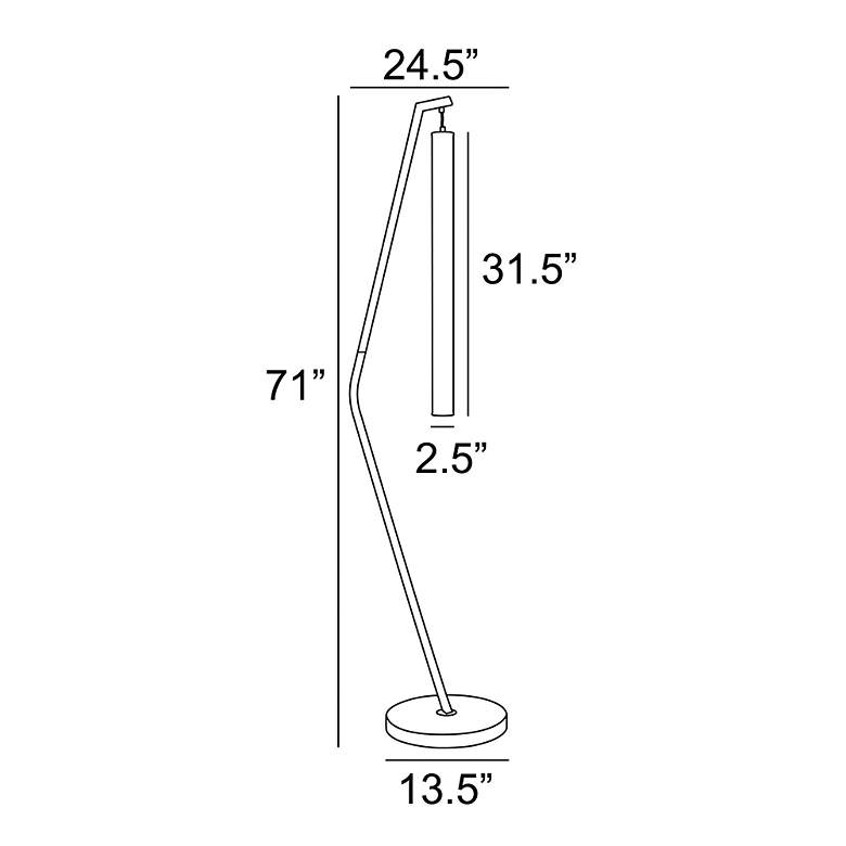 Image 5 Lite Source Wilfred 71" High Angled Base Black Floor Lamp more views