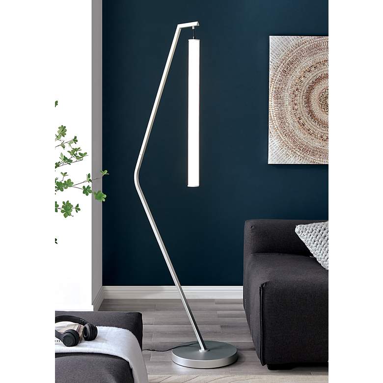 Image 1 Lite Source Wilfred 71" High Silver Modern Floor Lamp