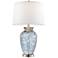 Lite Source Wyatt Table Lamp Blue Glass