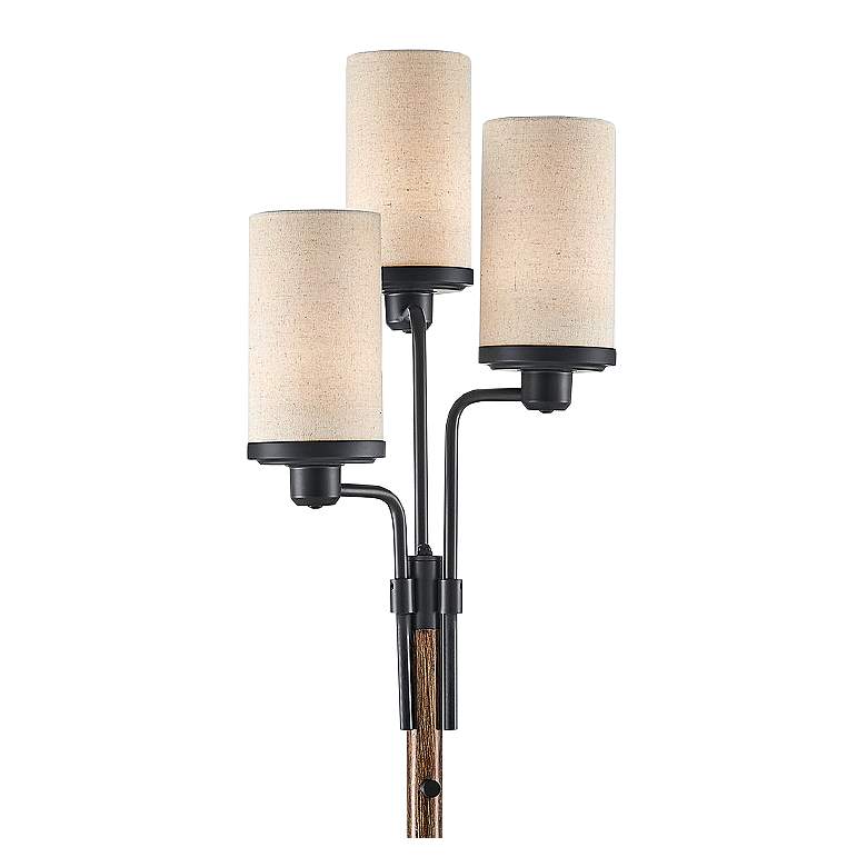 Image 3 Lite Source Wynter 69" High Dark Bronze 3-Light Torchiere Floor Lamp more views