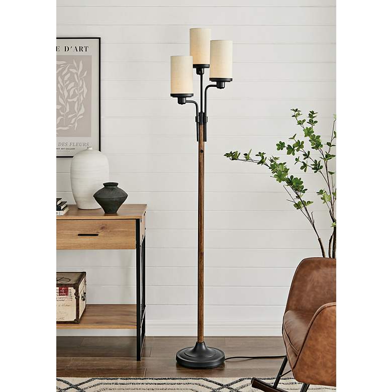 Image 1 Lite Source Wynter Dark Bronze 3-Light Torchiere Floor Lamp