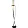 Lite Source Xandra Floor Lamp With White Fabric Shade and Pull-chain Switch