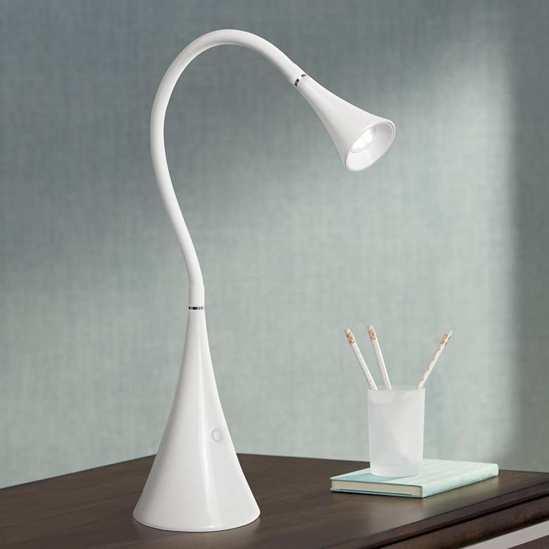 Image 1 Lite Source Xena White LED Desk Lamp