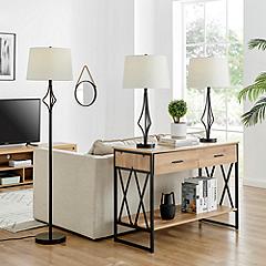 Image Lite Source Yaella 3-Piece Lamp Set With USB Charging Ports