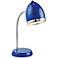 Lite Source Zachary Blue and Chrome Gooseneck Desk Lamp