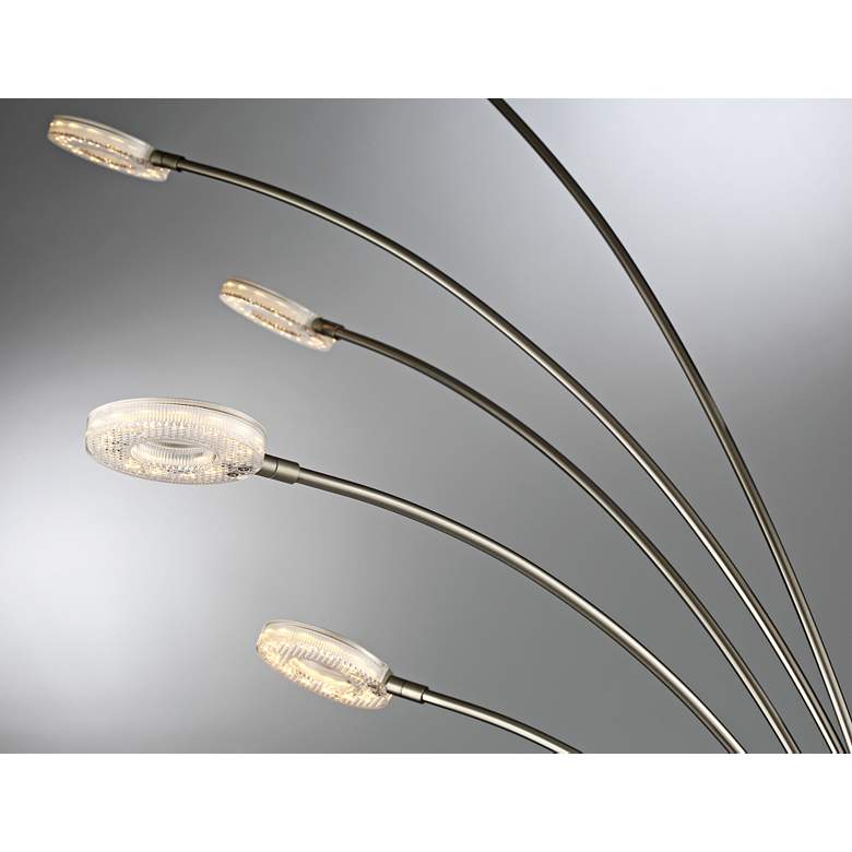 Image 3 Lite Source Zale 88" Brushed Nickel 5-Light LED Arc Floor Lamp more views