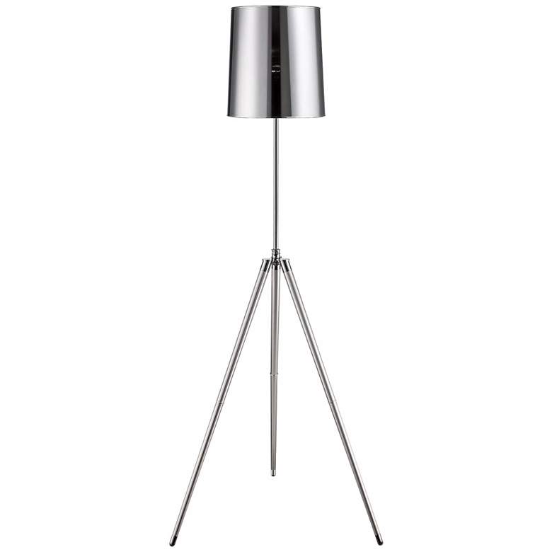 Image 1 Lite Source Zarah Tripod Polished Steel Floor Lamp