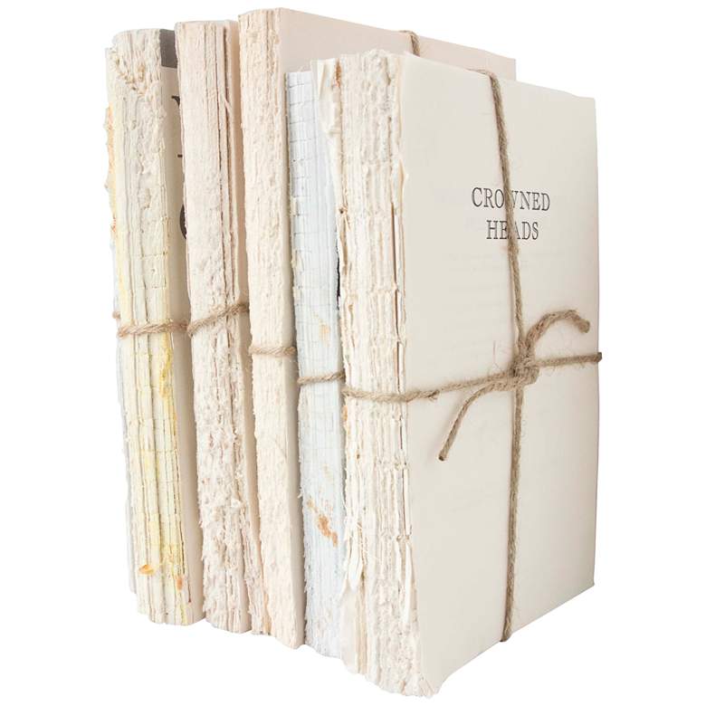 Literal White and Natural Decorative Unbound Books Set of 6