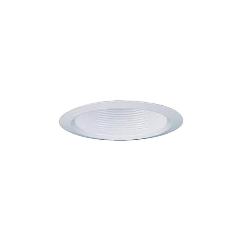 Image 1 Lithonia 4 inch Round White Shallow Baffle Recessed Light Trim