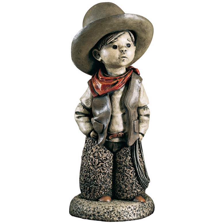 Image 1 Little Boy Cowboy 18 inch High Yard Decor Garden Sculpture