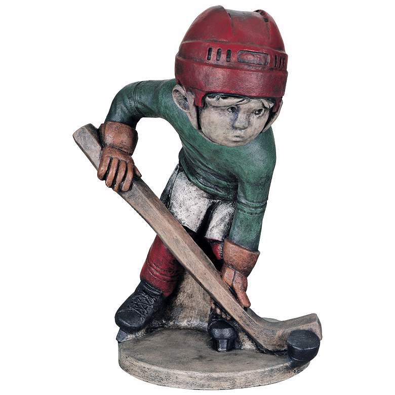 Image 1 Little Boy Hockey Player 19 inchH Yard Decor Garden Sculpture