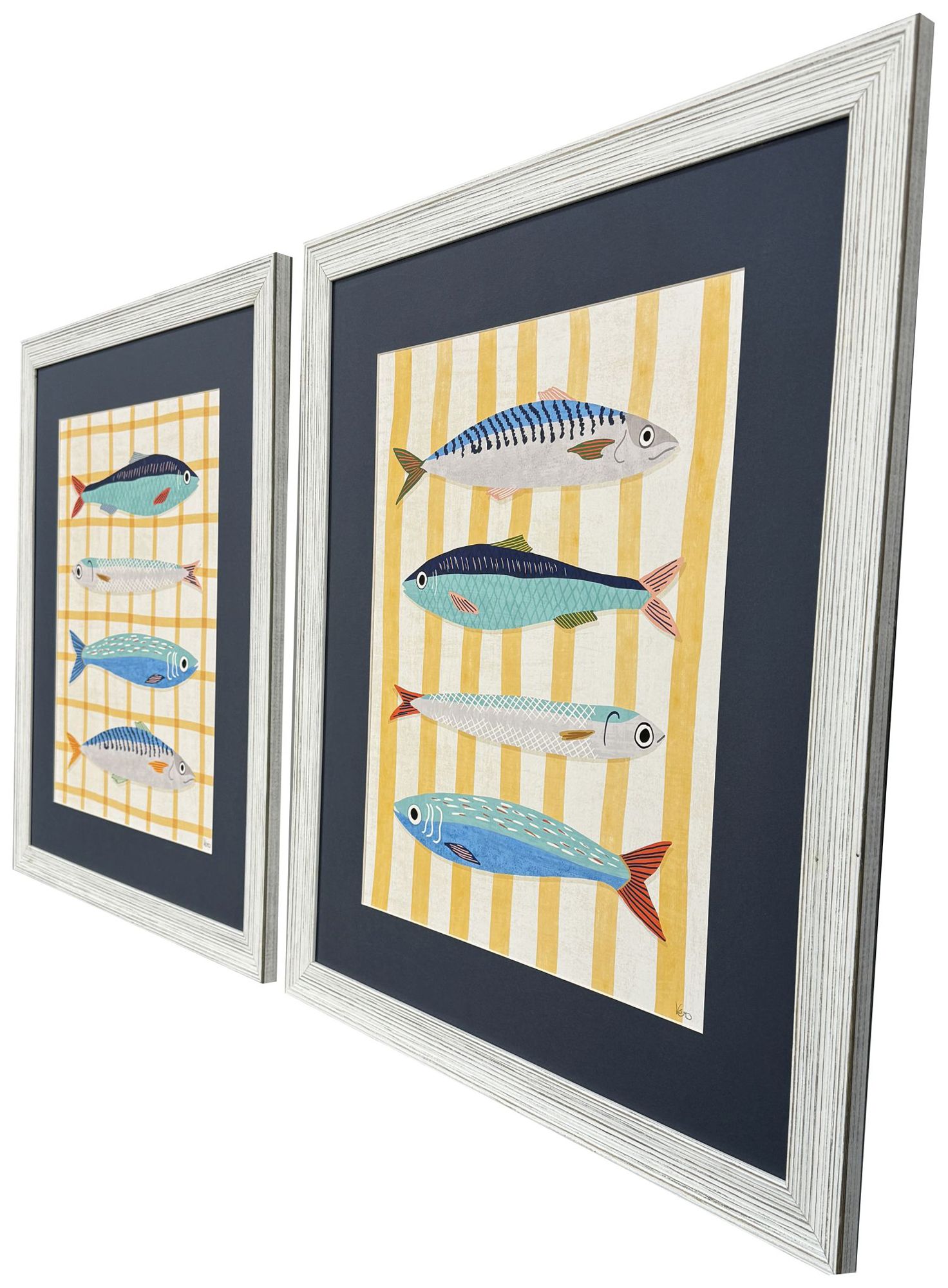 Image 2 Little Fish 25"W x 29"H Framed Art Set of 2 more views