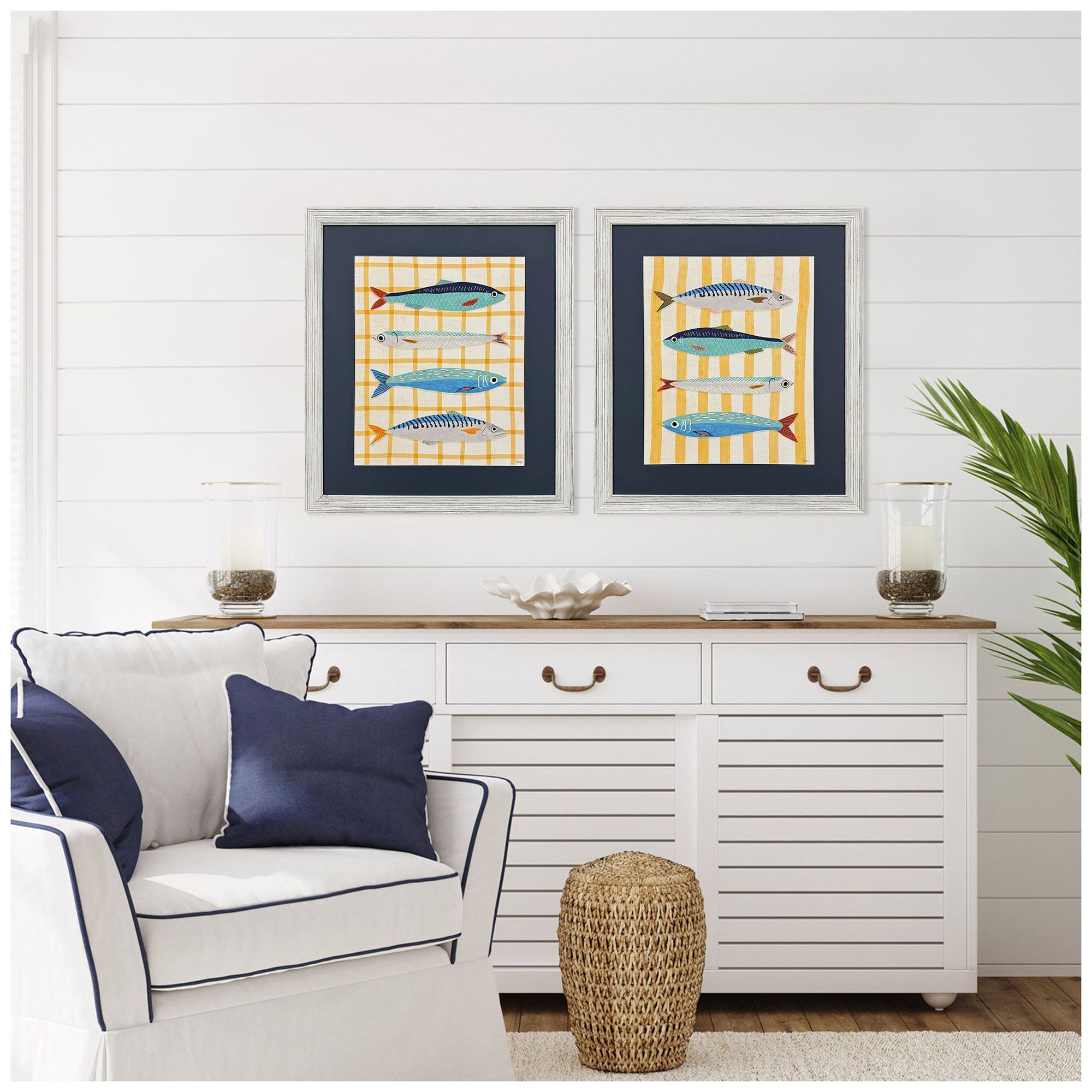 Image 4 Little Fish 25"W x 29"H Framed Art Set of 2 more views